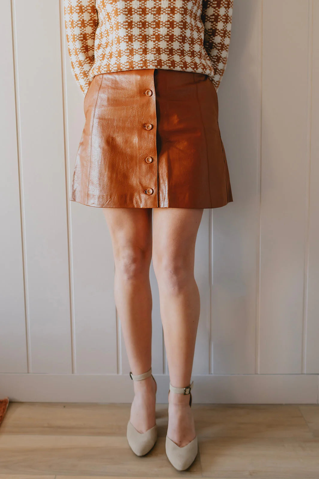 MISFIT ITEM - The Theodora Faux Leather Skirt by FRNCH // Size XL lightweight skirt design
