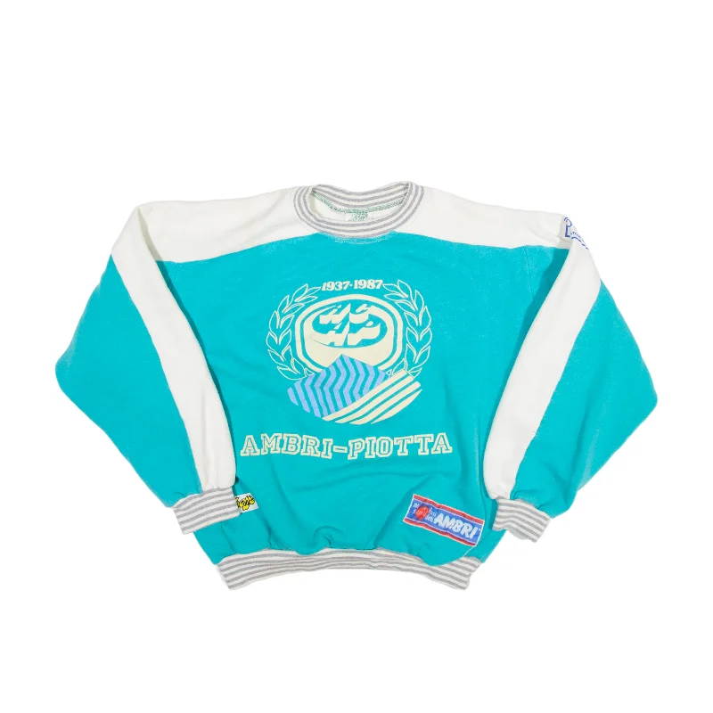 YUETTE Ambri-Piotta Sweatshirt Blue Womens L Hoodie with Distressed Vintage Worn