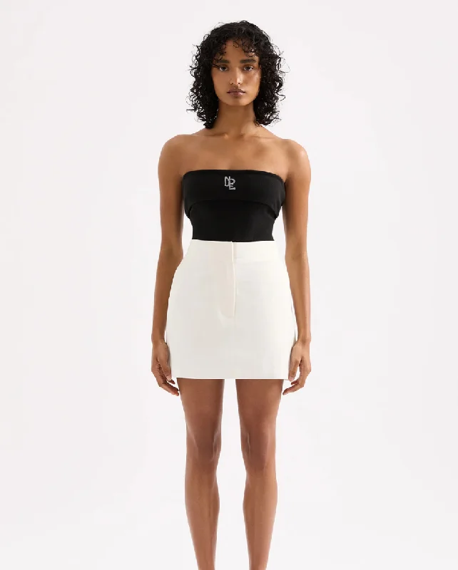 Ripley Tailored Mini Skirt Salt belted skirt waist
