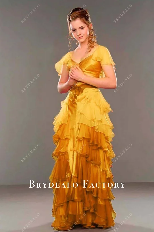 Hermione Yule Ball Dress | Marigold Tiered Birthday Holiday Gown Tunics Cozy soft