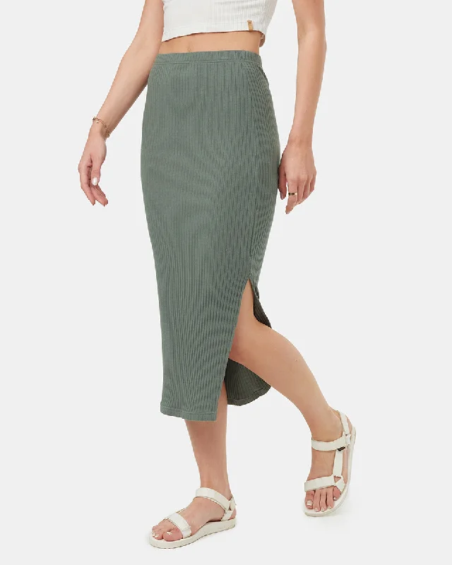 Knit Rib Skirt leather skirt sleek