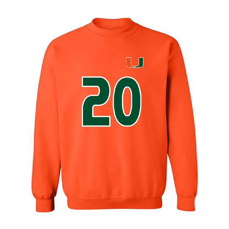 Miami - NCAA Women's Soccer : Reese Wheeler - Replica Shersey Crewneck Sweatshirt Hoodie with Mock Neck Collared Structured