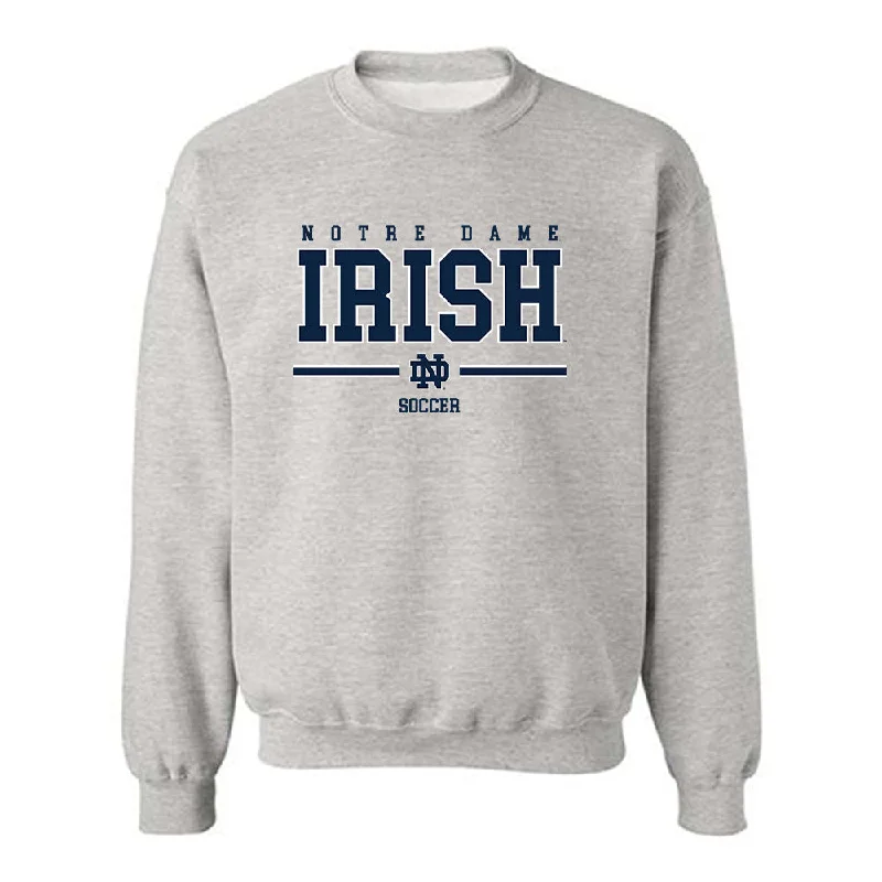 Notre Dame - NCAA Women's Soccer : Melinda Hathaway - Classic Shersey Crewneck Sweatshirt Hoodie with Hidden Zipper Minimalist Clean