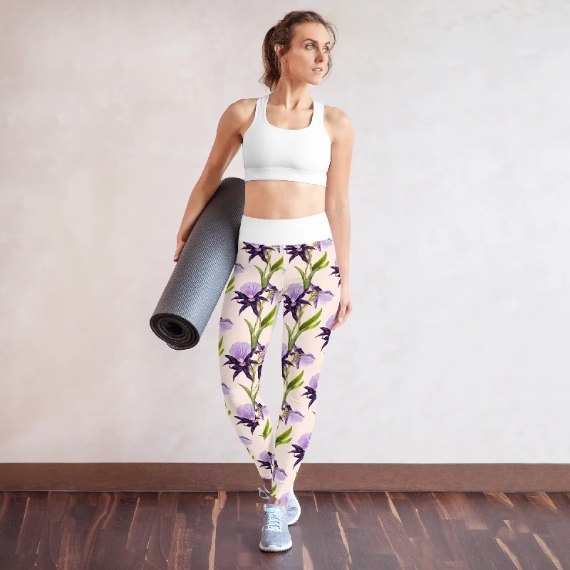 Legging de Yoga "Fleurs mauves" Stylish Printed Sport Leggings