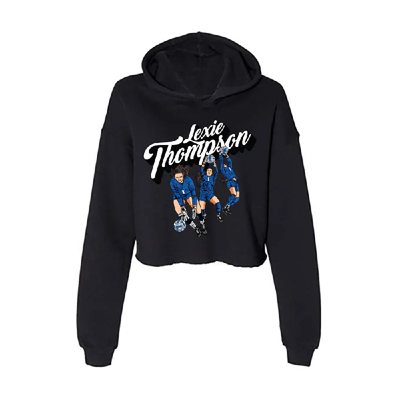 Buffalo - NCAA Women's Soccer : Lexie Thompson - Individual Caricature Women's Crop Fleece Hoodie Hoodie with Zipper Versatile Modern