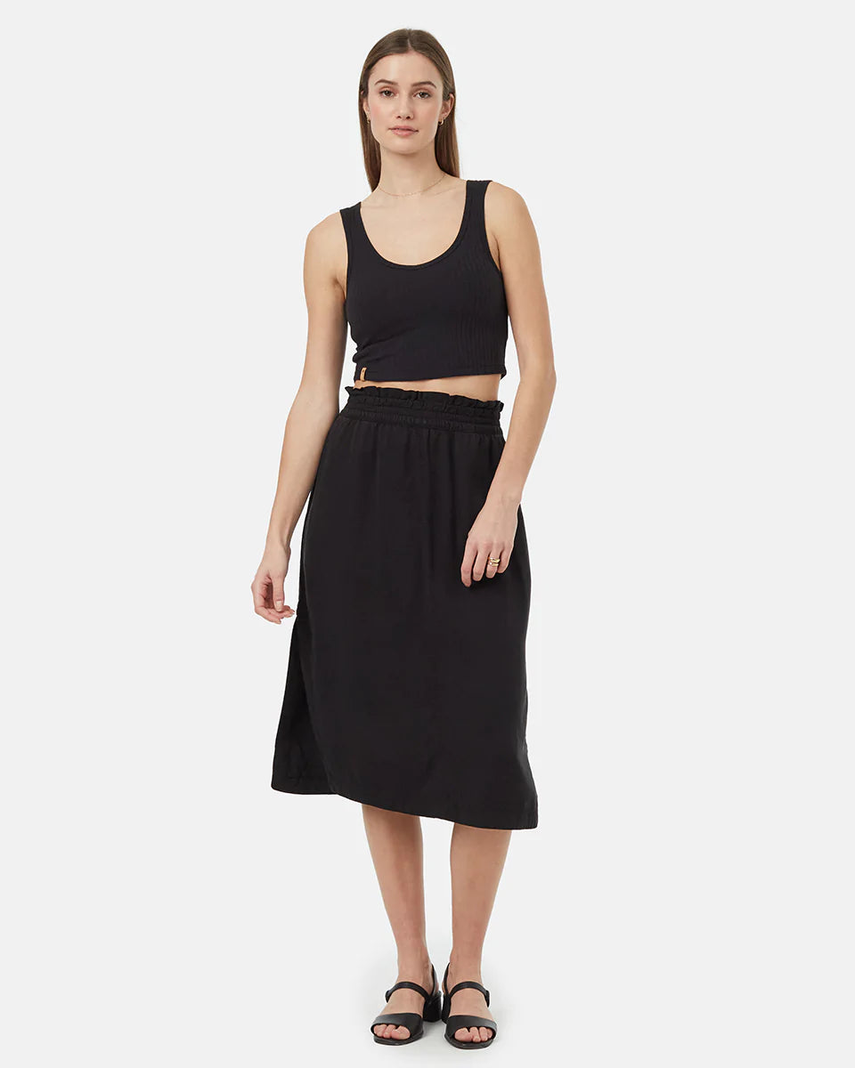 Tencel Midi Skirt pleated skirt texture
