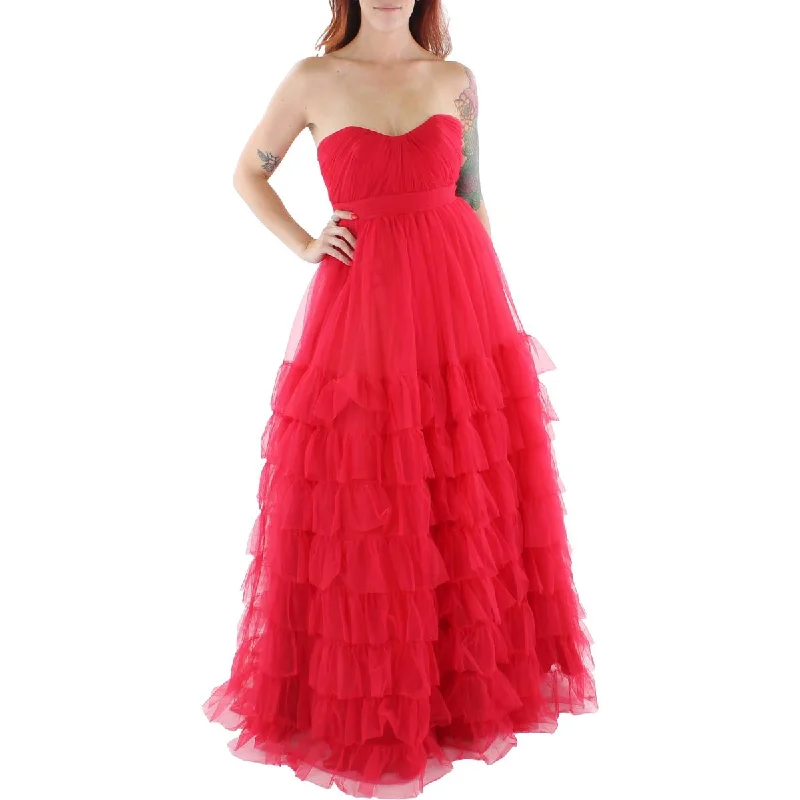 Womens Tulle Evening Dress Tunics Print Colorful