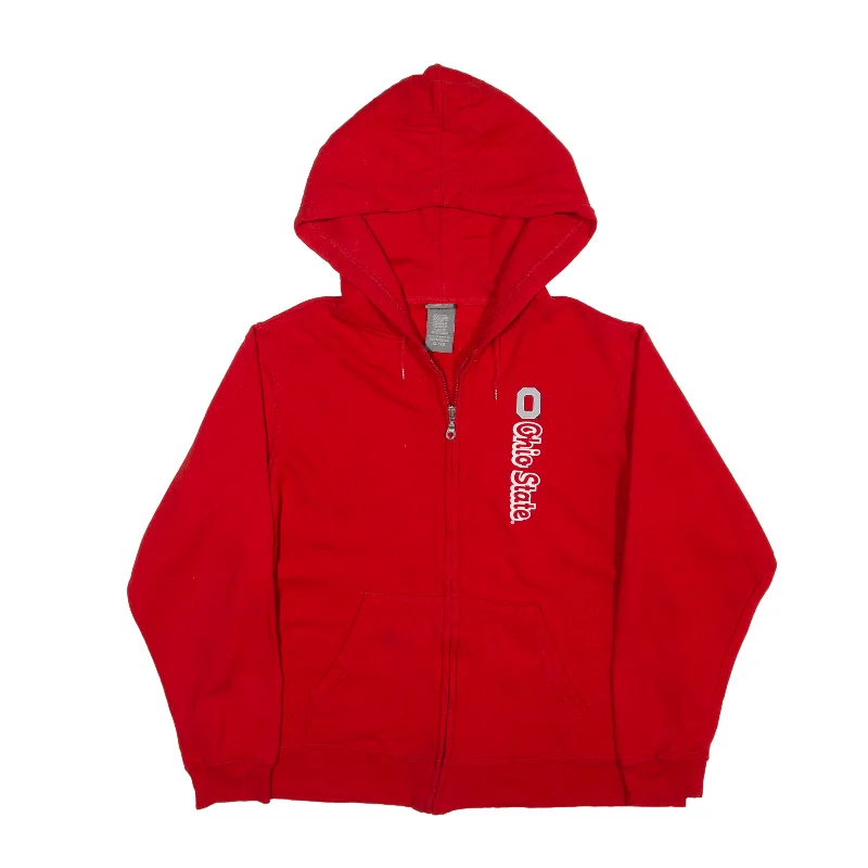 STARTER Ohio State USA Hoodie Red Full Zip Womens XL Hooded Sweatshirt Casual Wear Street Style