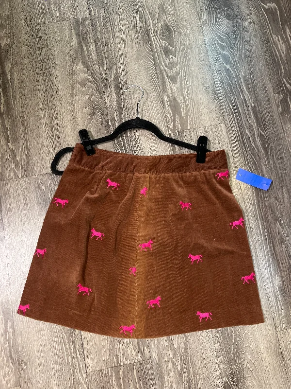 Lilly Pulitzer Corduroy Horse Embellished Skirt (Size 6) linen skirt natural