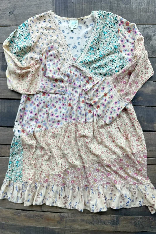 Patchwork Dreams Floral  Dress Tunics Stylish elegant