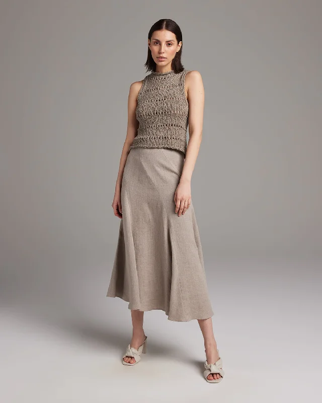Linen Spiral Skirt silk skirt luxurious