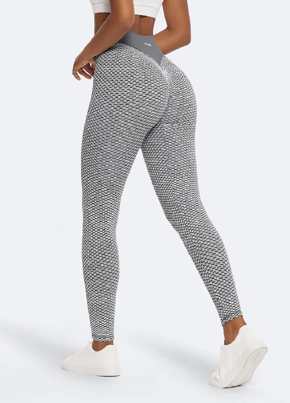 Textured Scrunch Leggings Casual Black Leggings