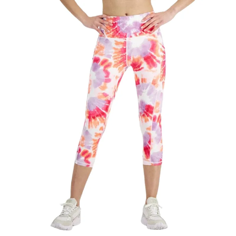 IDEOLOGY - Compression Dye Print Cropped Leggings Stylish Stretch-Waist Leggings