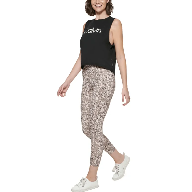 CALVIN KLEIN - Printed High-Rise 7/8 Leggings Chic Floral Print Leggings