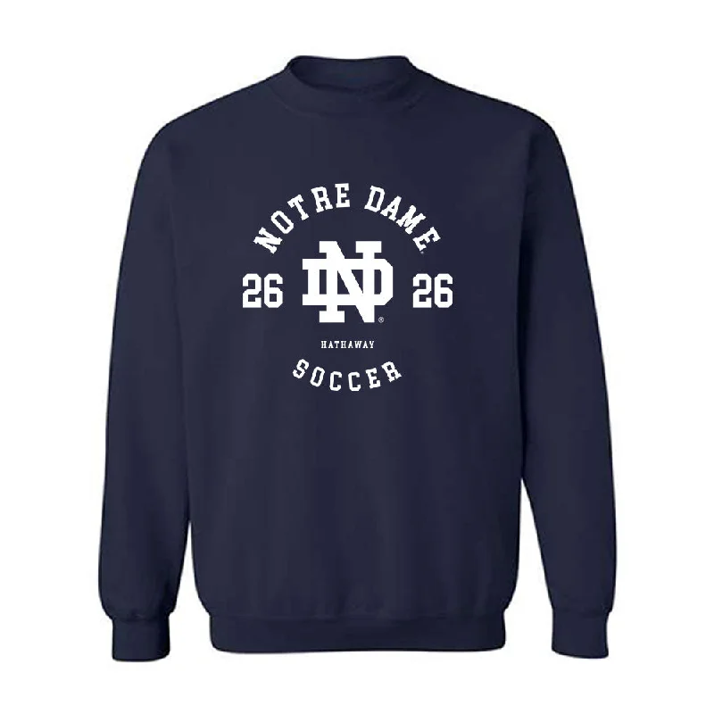 Notre Dame - NCAA Women's Soccer : Melinda Hathaway - Classic Fashion Shersey Crewneck Sweatshirt Hoodie with V-Neck Classic Versatile