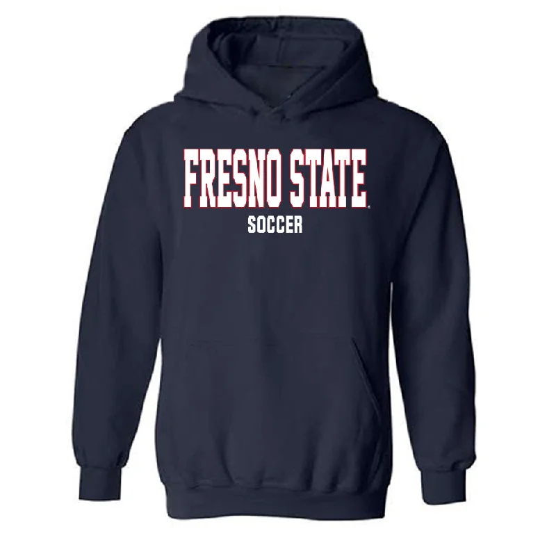 Fresno State - NCAA Women's Soccer : Anaya Shelton - Generic Shersey Hooded Sweatshirt Hoodie with Hidden Zipper Minimalist Clean