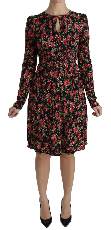 Dolce & Gabbana Floral A-Line Viscose Knee Length Women's Dress Tunics Wedding white Dolce & Gabbana Floral A-Line Viscose Knee Length Women's Dress Tunics Wedding white