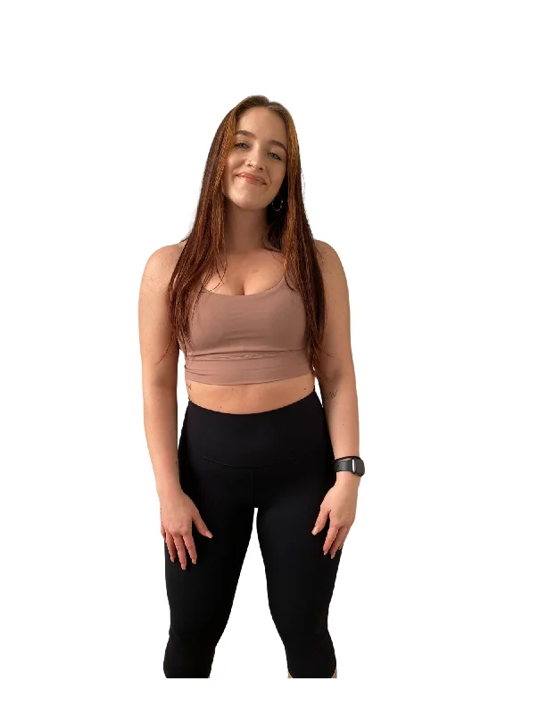 Solid color leggings capri length Fashionable Ribbed Knit Leggings