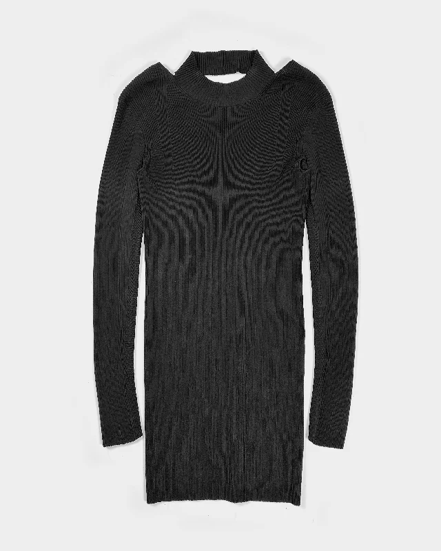 Helmut Lang Open-Back Viscose Black Dress 2000's Tunics Denim casual