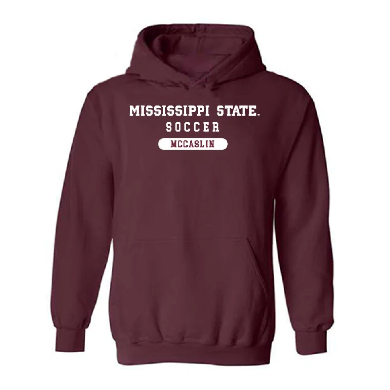 Mississippi State - NCAA Women's Soccer : Gabrielle Mccaslin - Classic Shersey Hooded Sweatshirt Hoodie with Raw Hem Edgy Unfinished