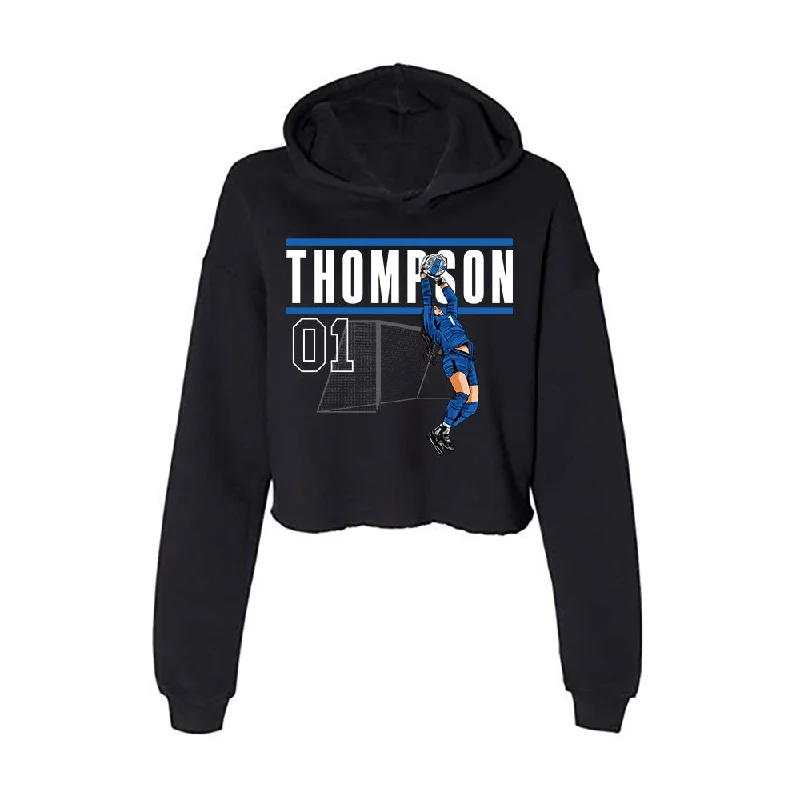 Buffalo - NCAA Women's Soccer : Lexie Thompson - Individual Caricature Women's Crop Fleece Hoodie Hoodie with Embroidery Detailed Premium