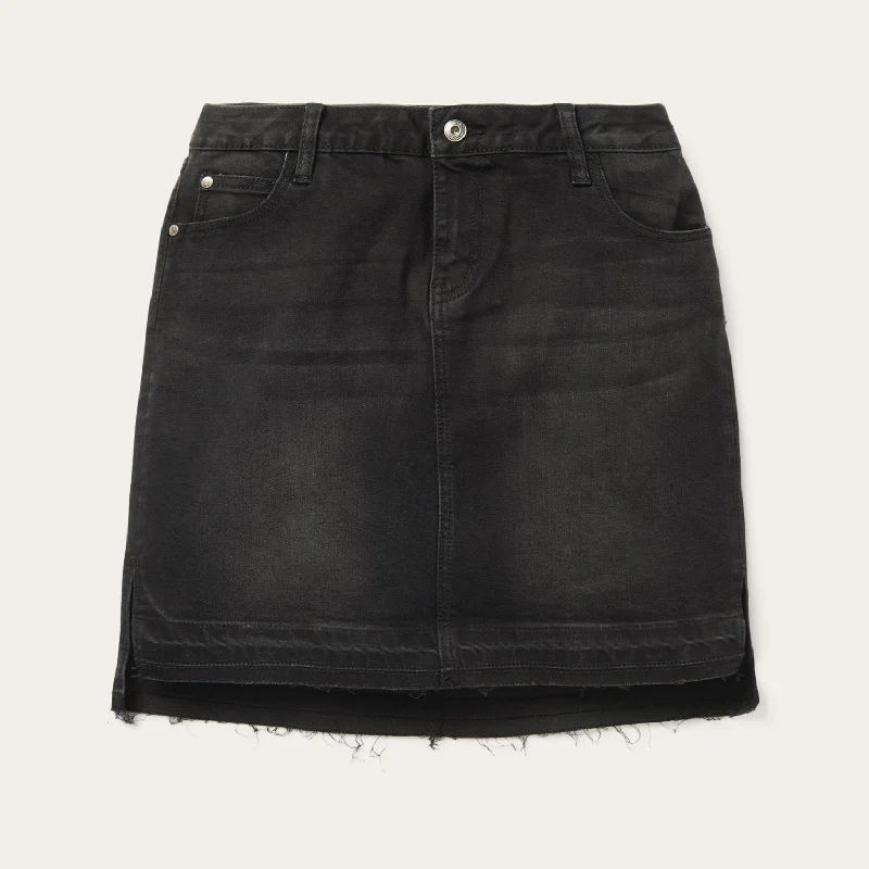 Black Denim 5-Pocket Skirt linen skirt breathable