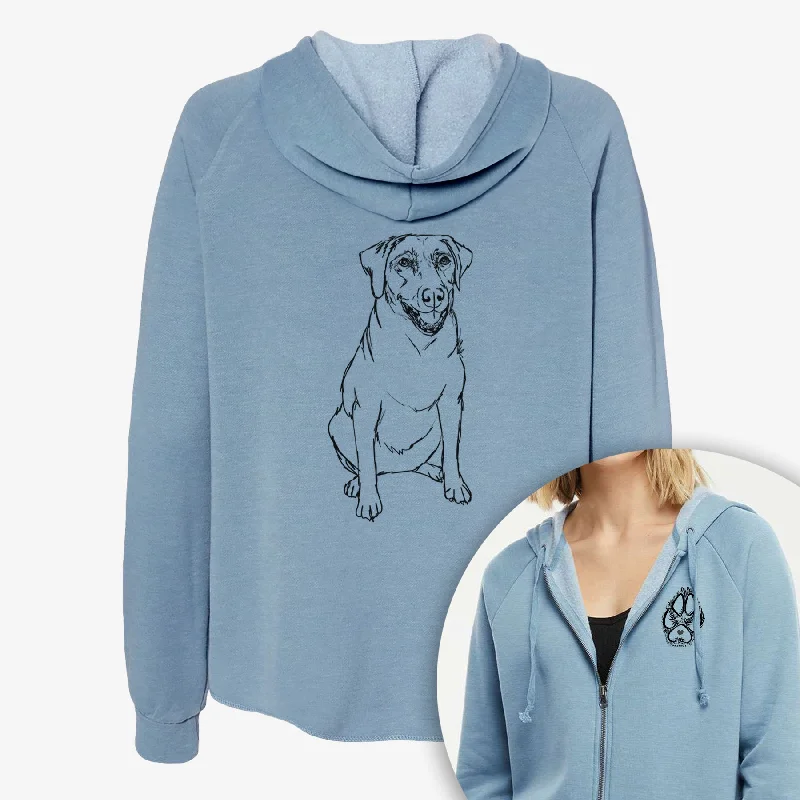 Doodled Callie the Labrador Retriever - Women's Cali Wave Zip-Up Sweatshirt Hoodie Jacket Zipper Layering