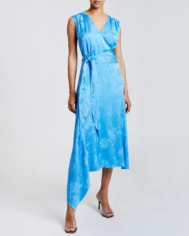 VELIA Sleeveless Faux-Wrap Asymmetric Dress Tunics Travel practical