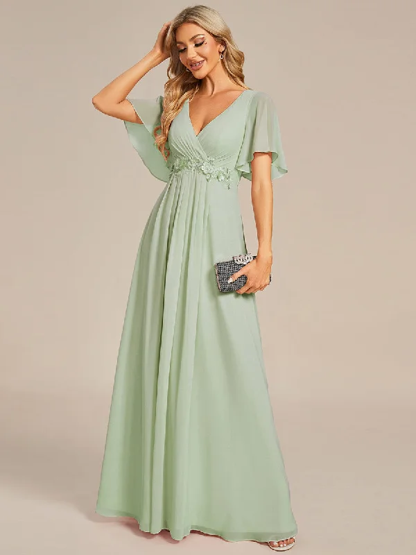 SYLVIA ELEGANT CHIFFON FLOATING SLEEVE DRESS Tunics Designer luxury