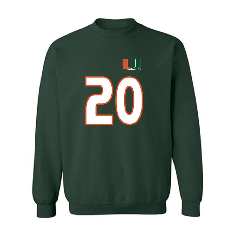 Miami - NCAA Women's Soccer : Reese Wheeler - Replica Shersey Crewneck Sweatshirt Hoodie with Belted Waist Structured Tailored