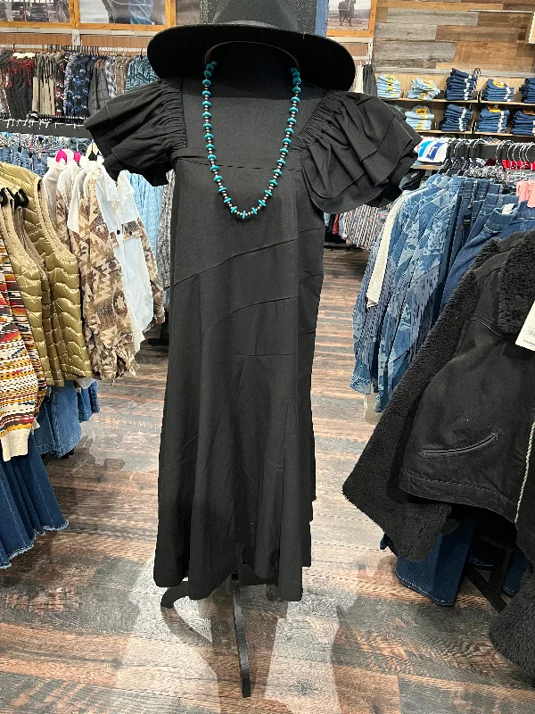 Versi Linen Black Dress Tunics Plaid country