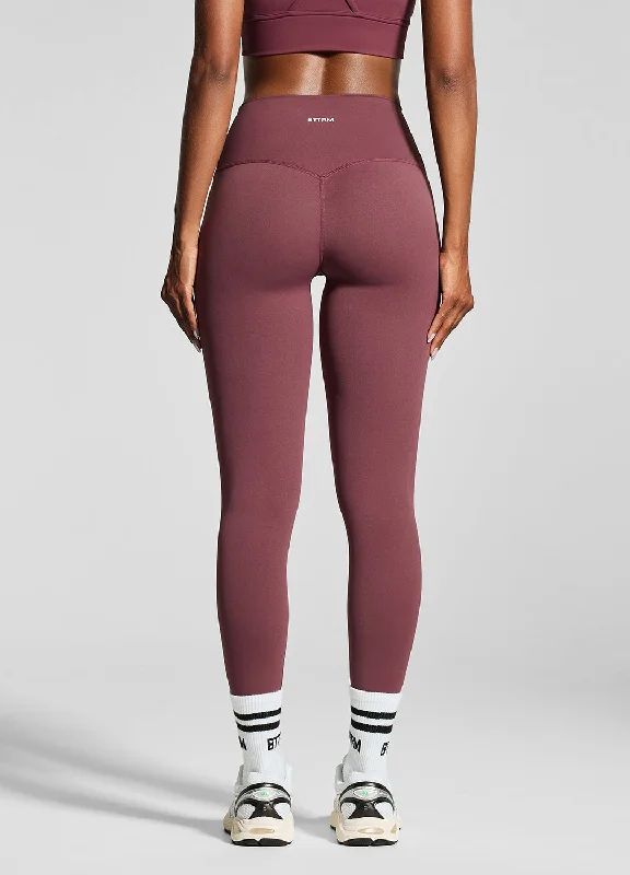 Burgundy ⅞ Leggings Comfortable Plus Size Leggings