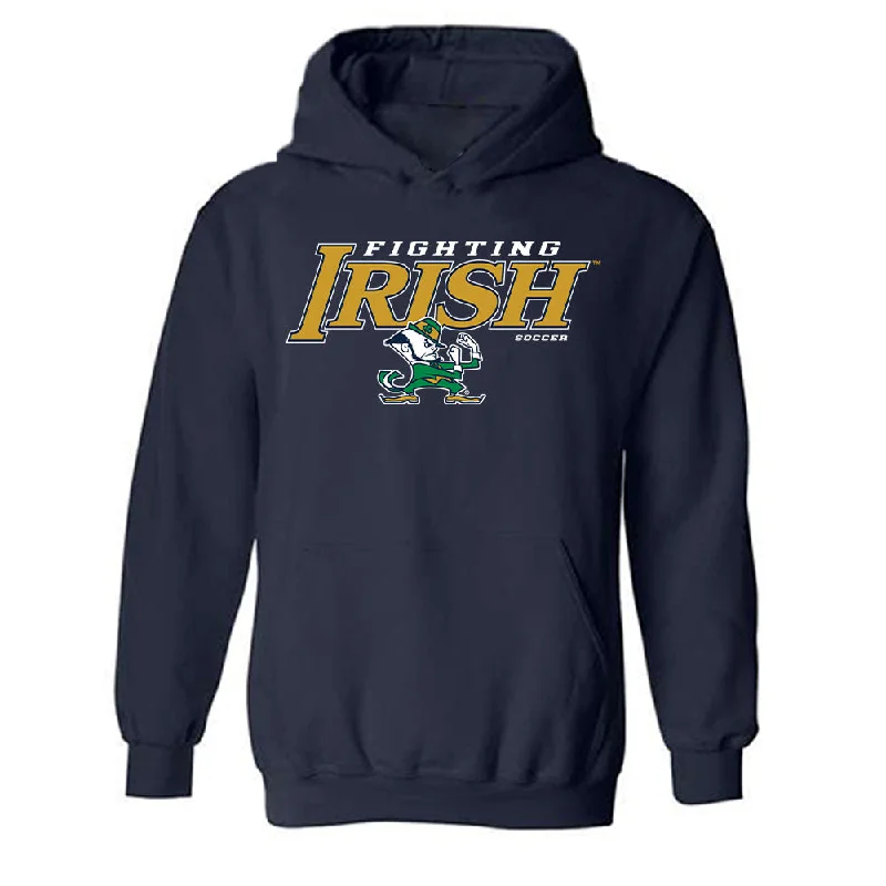 Notre Dame - NCAA Women's Soccer : Melinda Hathaway - Classic Shersey Hooded Sweatshirt Hoodie with Batwing Sleeves Loose Dramatic