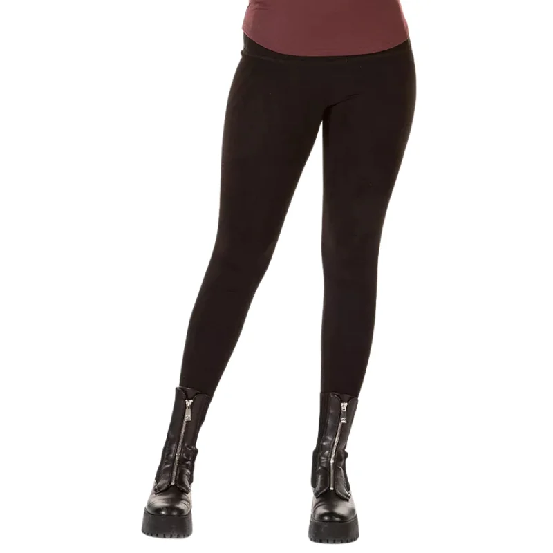 BLACK TAPE -High-Waisted Faux-Suede Leggings Fashionable High-Rise Leggings