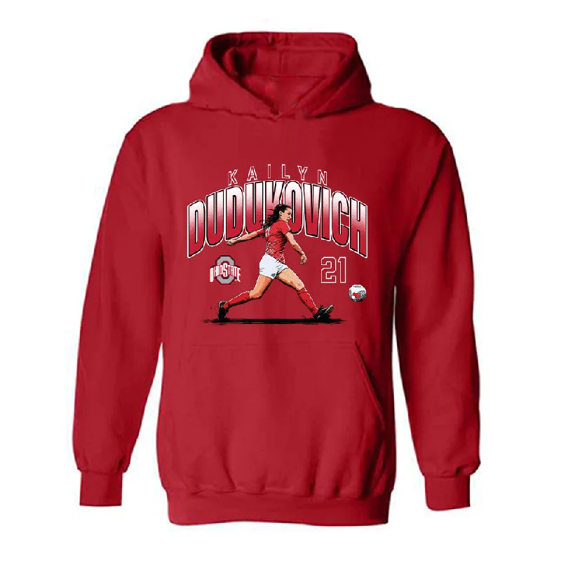 Ohio State - NCAA Women's Soccer : Kailyn Dudukovich - Hooded Sweatshirt Hoodie with Strings Custom Fit Adjustable