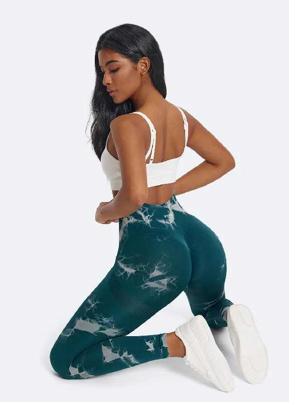 Tie Dye Leggings with Push-Up Comfortable Yoga Tights Leggings