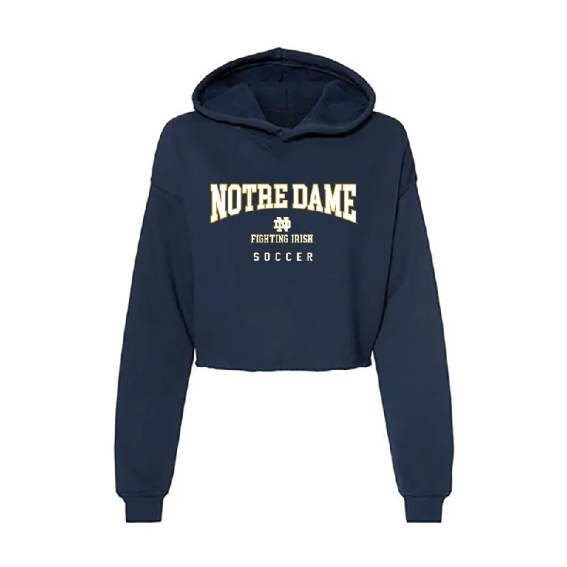 Notre Dame - NCAA Women's Soccer : Melinda Hathaway - Women's Crop Fleece Hoodie Hoodie with Turtle Neck Cozy Winter