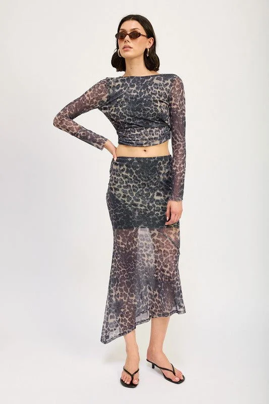 Emory Park Printed Mermaid Maxi Skirt linen skirt breathable