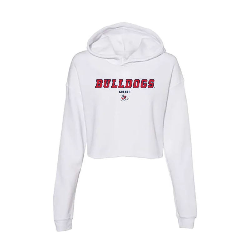 Fresno State - NCAA Women's Soccer : Anaya Shelton - Women's Crop Fleece Hoodie Hoodie with Slit Hem Functional Movement
