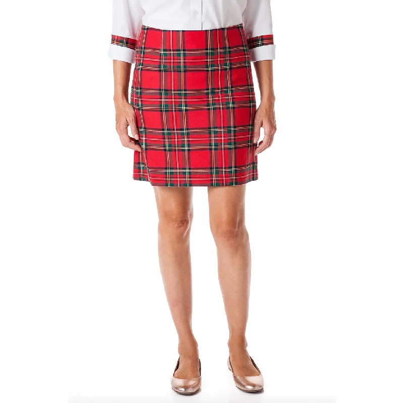 Castaway Ali Skirt Stretch Twill - Royal Stewart Plaid denim skirt classic