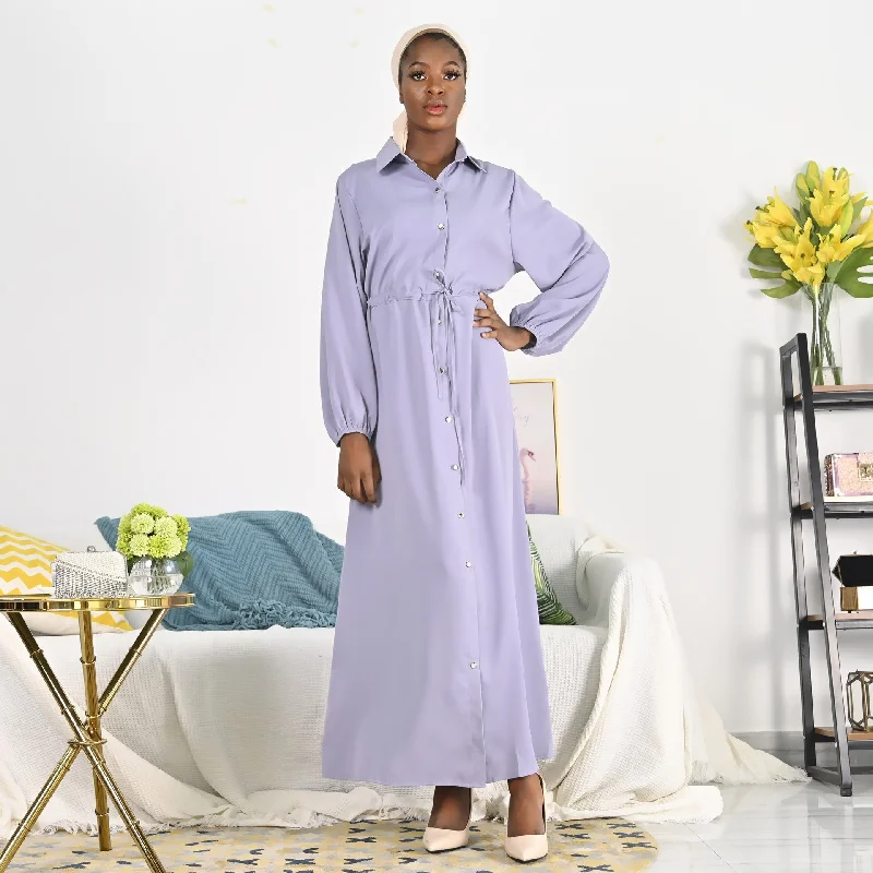 African-Style Solid Colour Minimalist Long Dress Tunics Chinos classic
