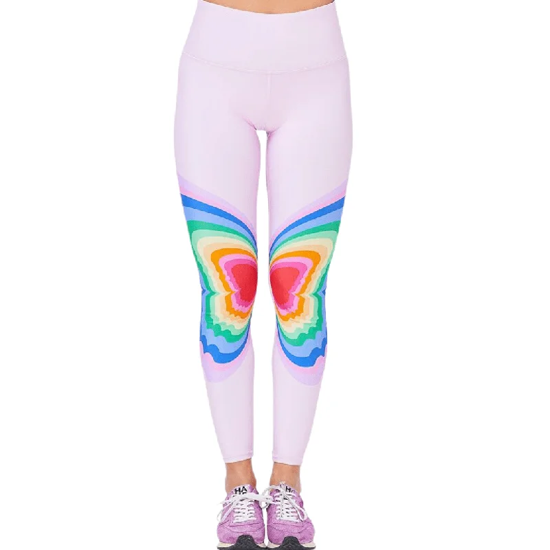 TEREZ - Psychedelic Butterfly Duoknit Leggings Fashionable Tummy Control Leggings