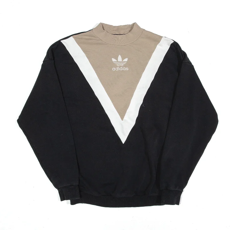 ADIDAS Sweatshirt Black Womens UK 8 Hoodie with Emblem Brand Identity