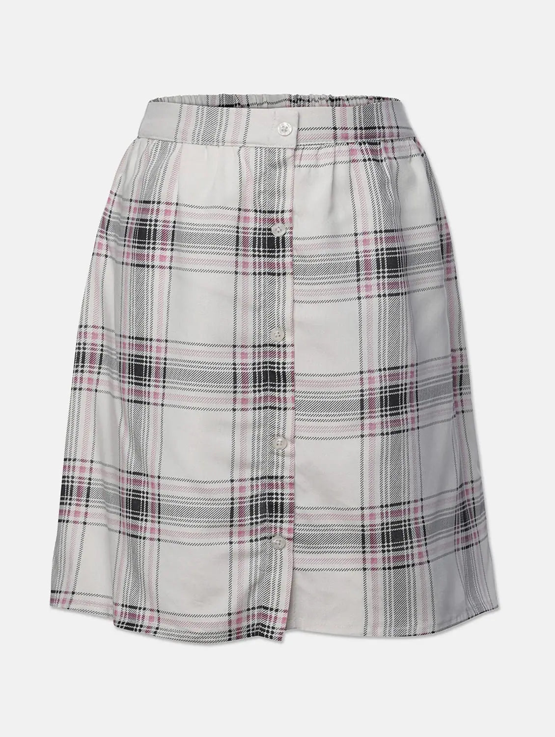 Sniffy White Check Print Girl Skirt lightweight skirt design