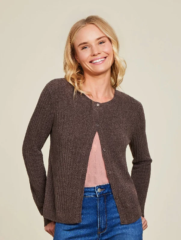 CCUL RIBBED BUTTON CARDIGAN Handmade Hand-knitted Hand-woven