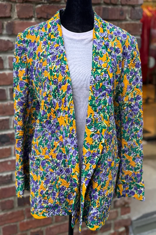 OSCAR DE LA RENTA Vintage Kimono Jacket / L Rayon Jacket Velvet Jacket Corduroy Jacket