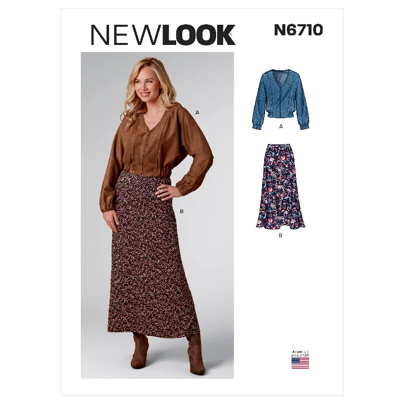 Newlook Pattern N6710 Misses Jacket And Skirt Snapped Jacket Toggled Jacket Drawstring Jacket