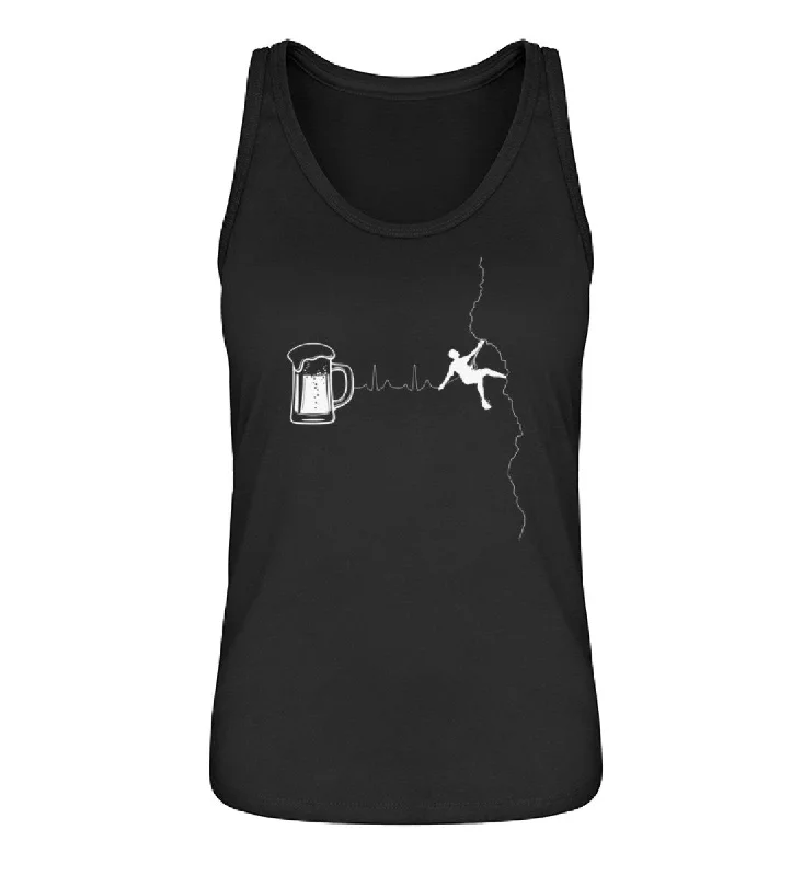 Herzschlag Bergsteiger und Bier - Damen Organic Tanktop crossback tank top