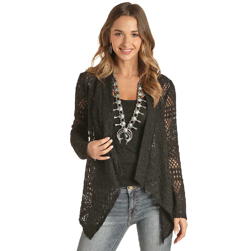Rock & Roll Cowgirl Women's Crochet Cardigan Casual Formal Business