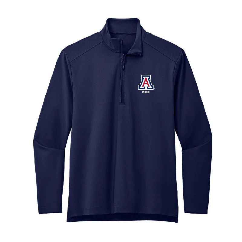 Arizona - NCAA Women's Track & Field : Dakota Minor - Premium Quarter Zip Jacket A-Line Jacket Boat Neck Shawl Collar
